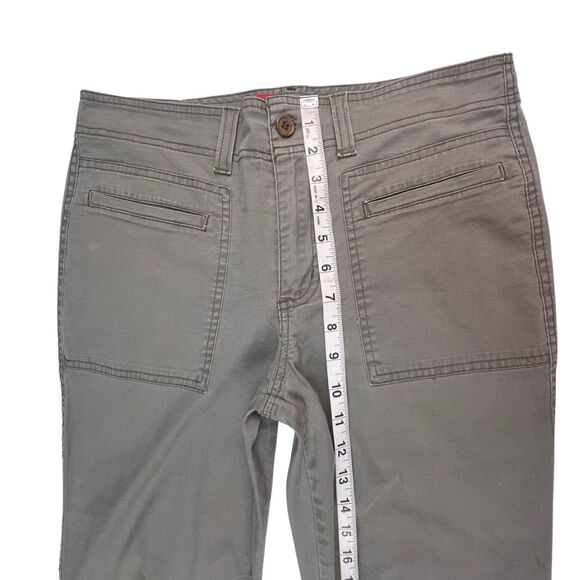 Gloria Vanderbilt Pants 9 Green Straight Leg Casual Trousers Chino Twill Pants - Picture 4 of 11